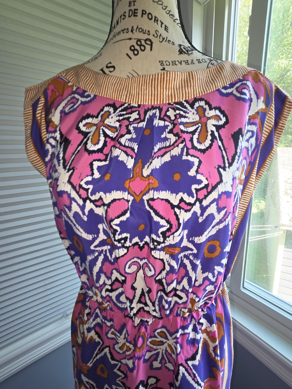 LOFT Pink, Purple & Orange Patterned Dress